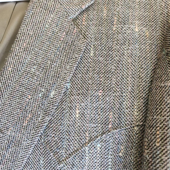 Blazer Men Gray Tweed Circle S Western 44R Color Speck Herringbone cowboy